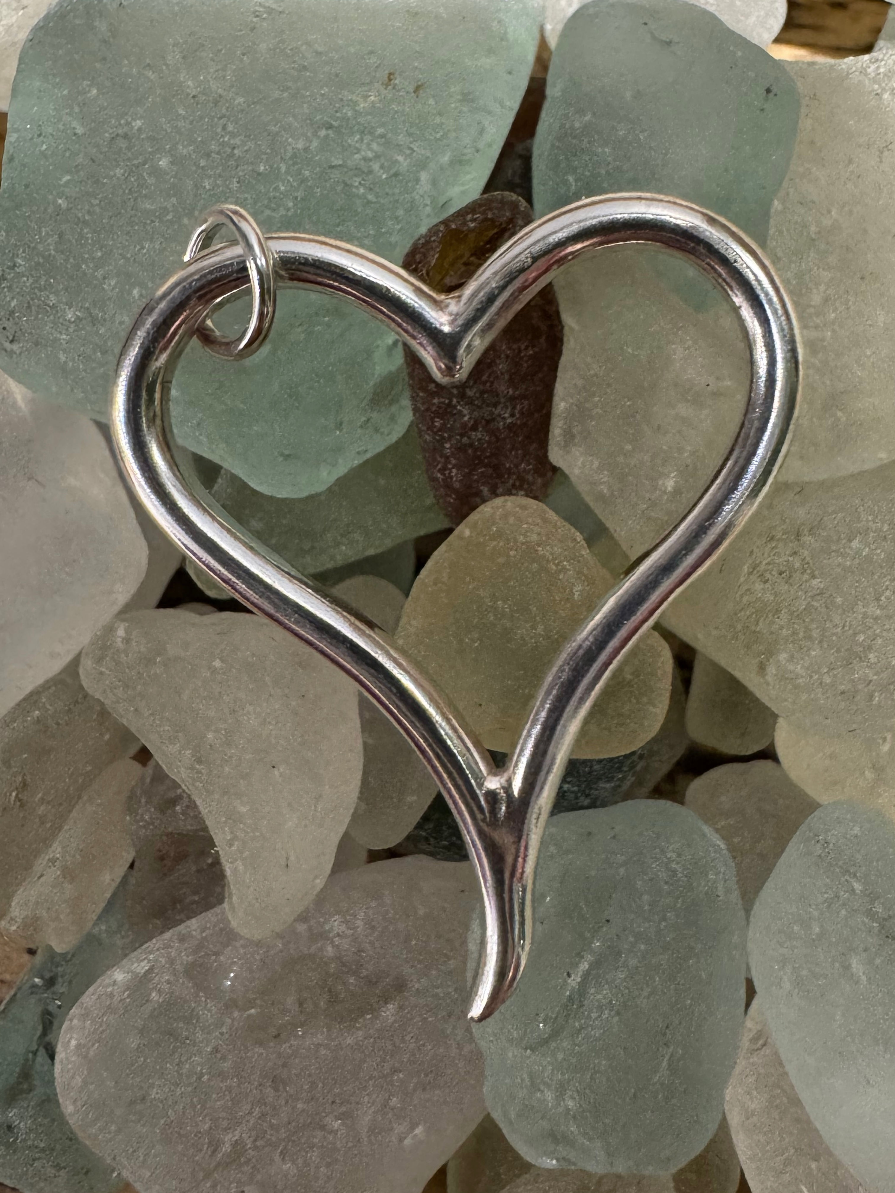 Large Handmade Sterling Silver Heart Pendant