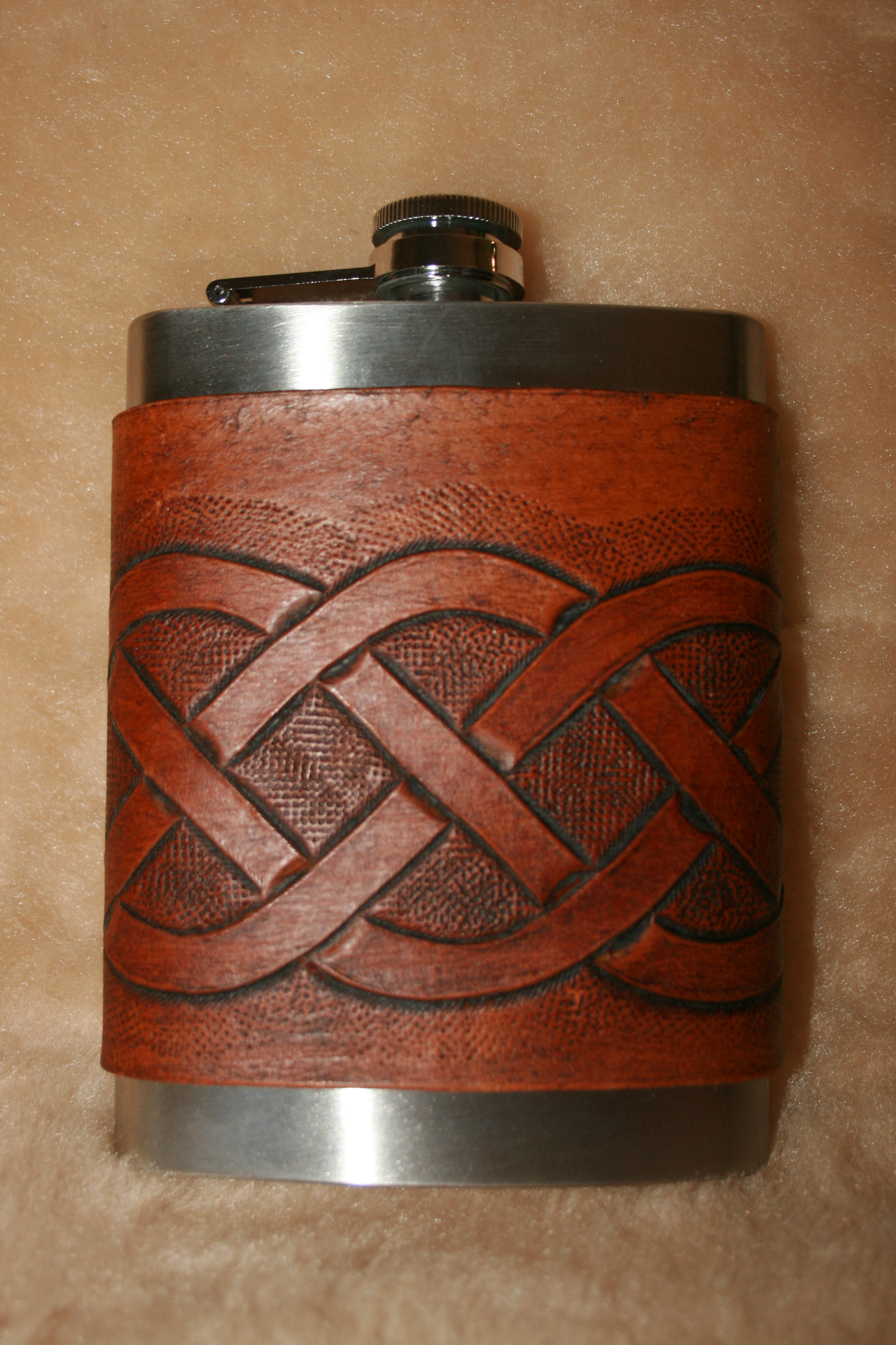 Flasks w/Leather Wrap
