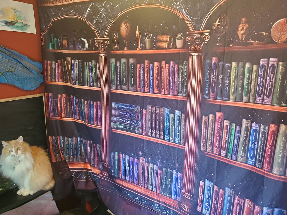 Thumbnail: Dark Academic Bookshelf Tapestry