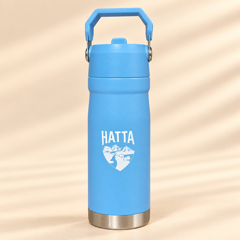 الصورة المصغرة: Blue StanSteel Hatta water bottle with mountain logo