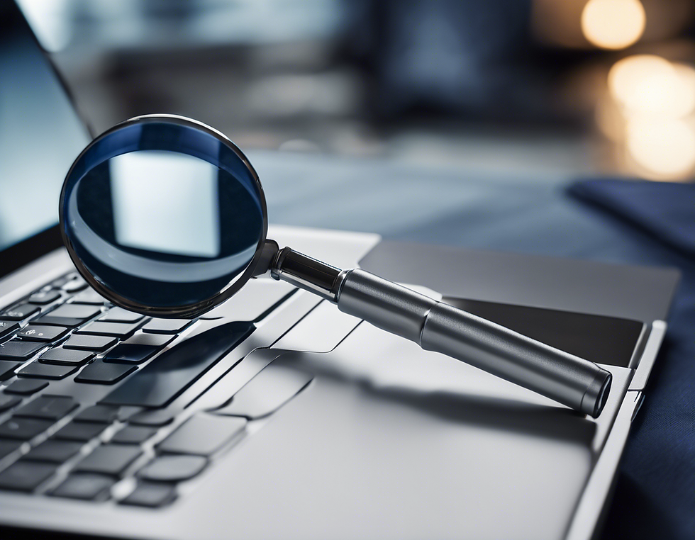 magnifying glass on the keyboard