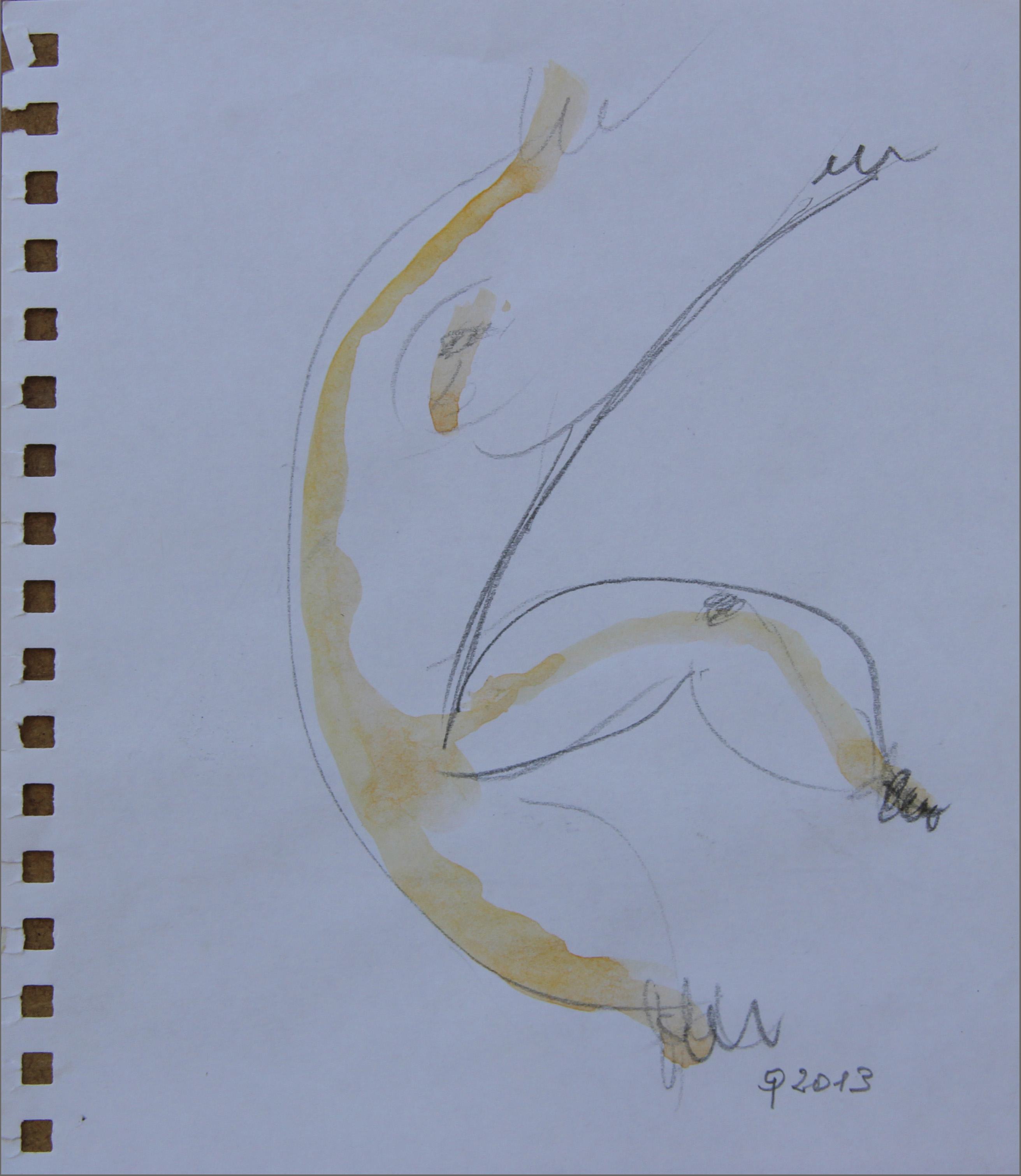 Ballerino, 2013 - matita e acquerello 11x14 cm