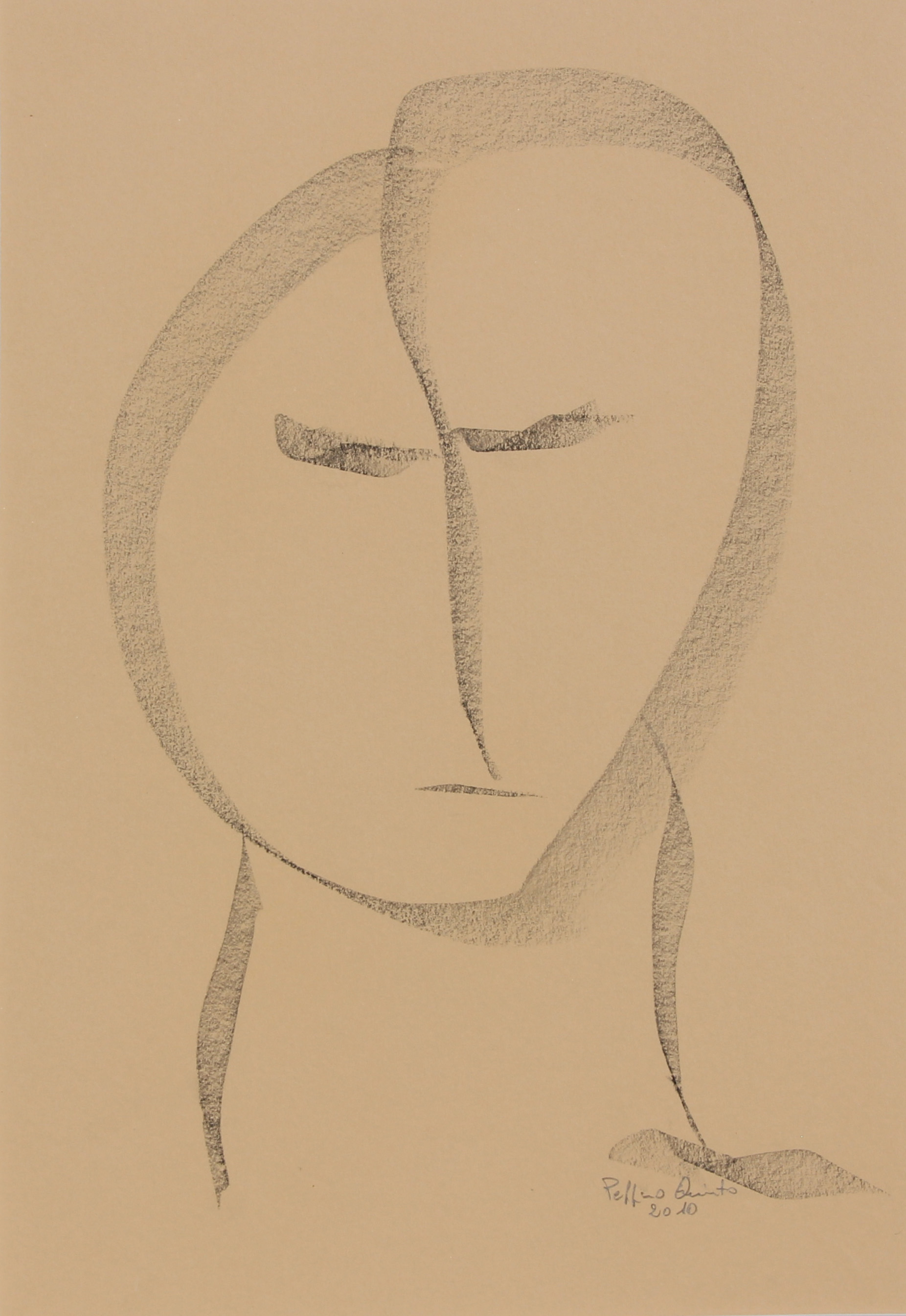 Volto ovale, schizzo, 2010 - cm 27x40