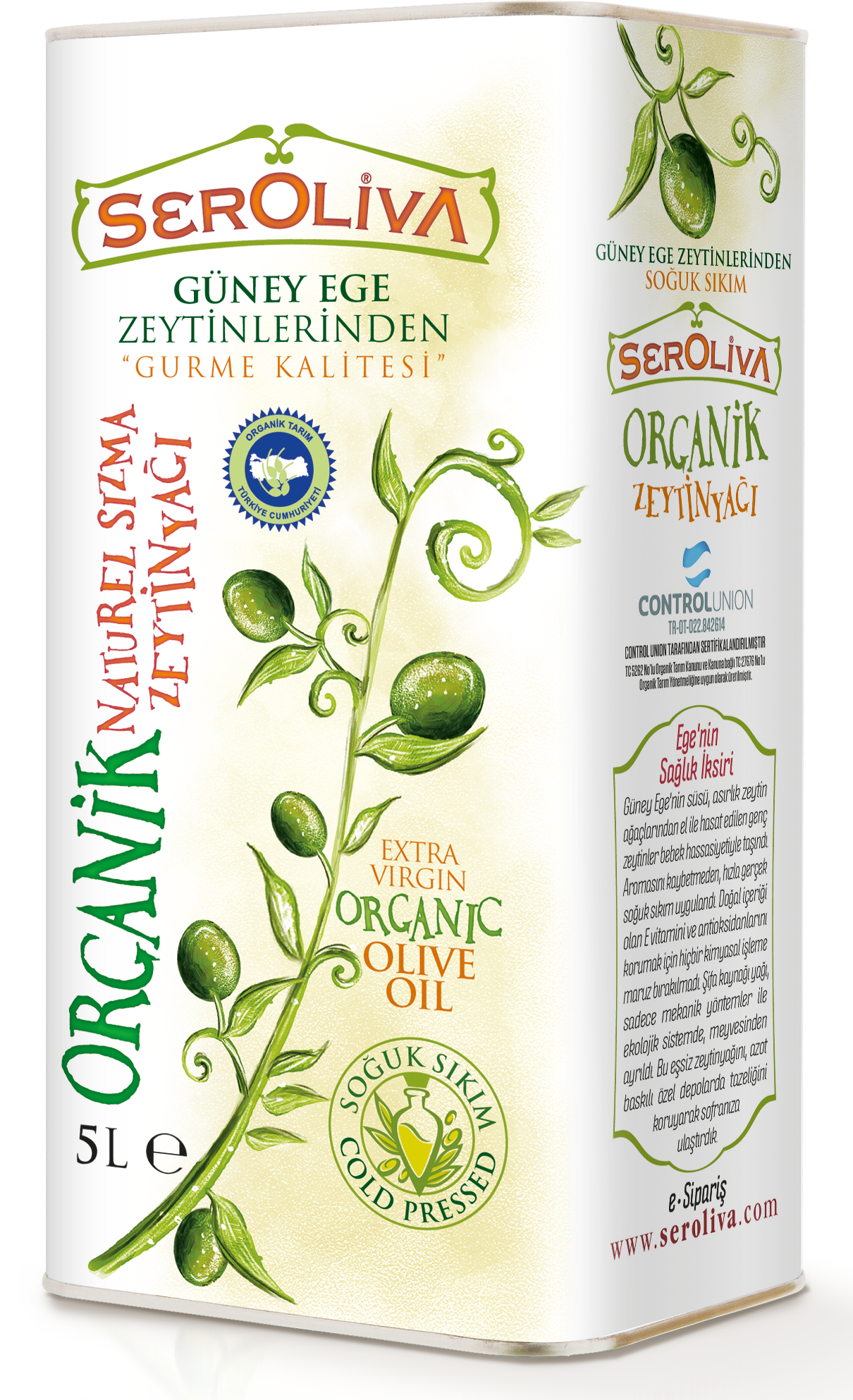 Seroliva Organik Naturel Sızma Zeytinyağı 5 Lt