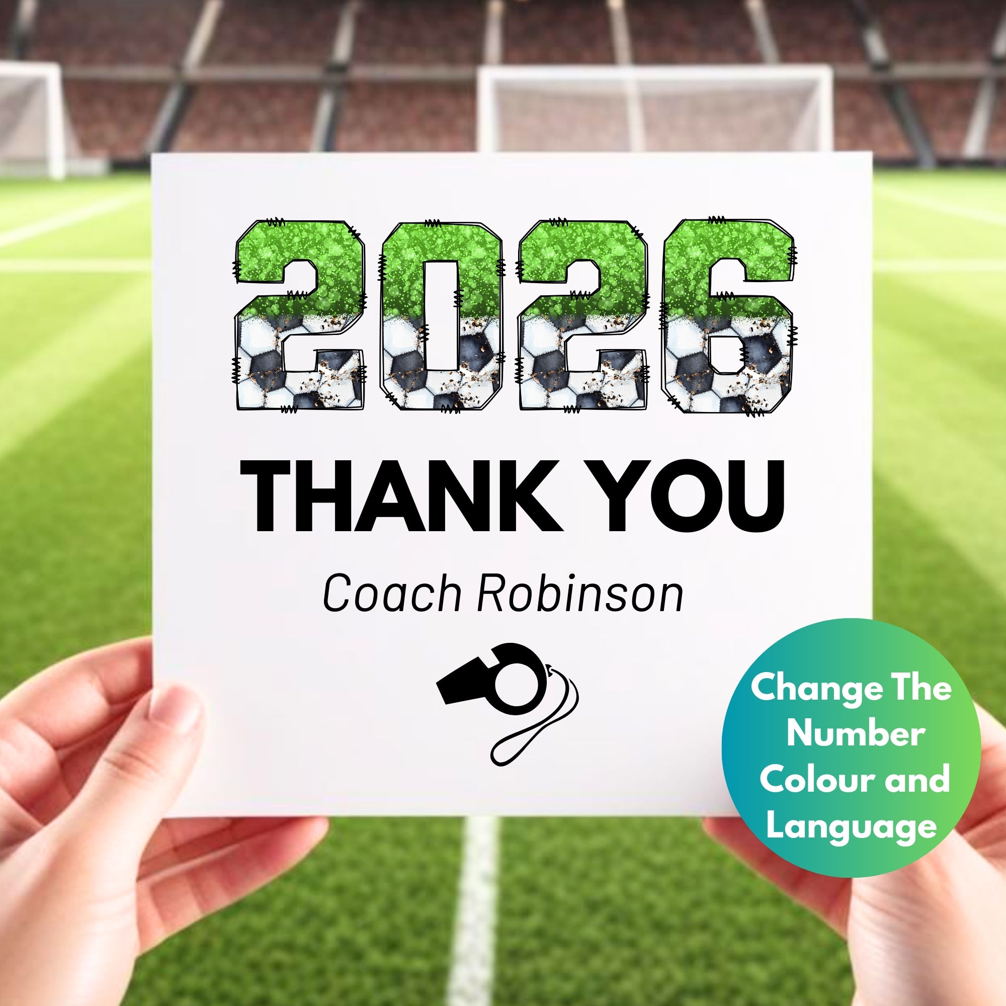 Personalised Football Coach Thank You Card: End of Season Gift