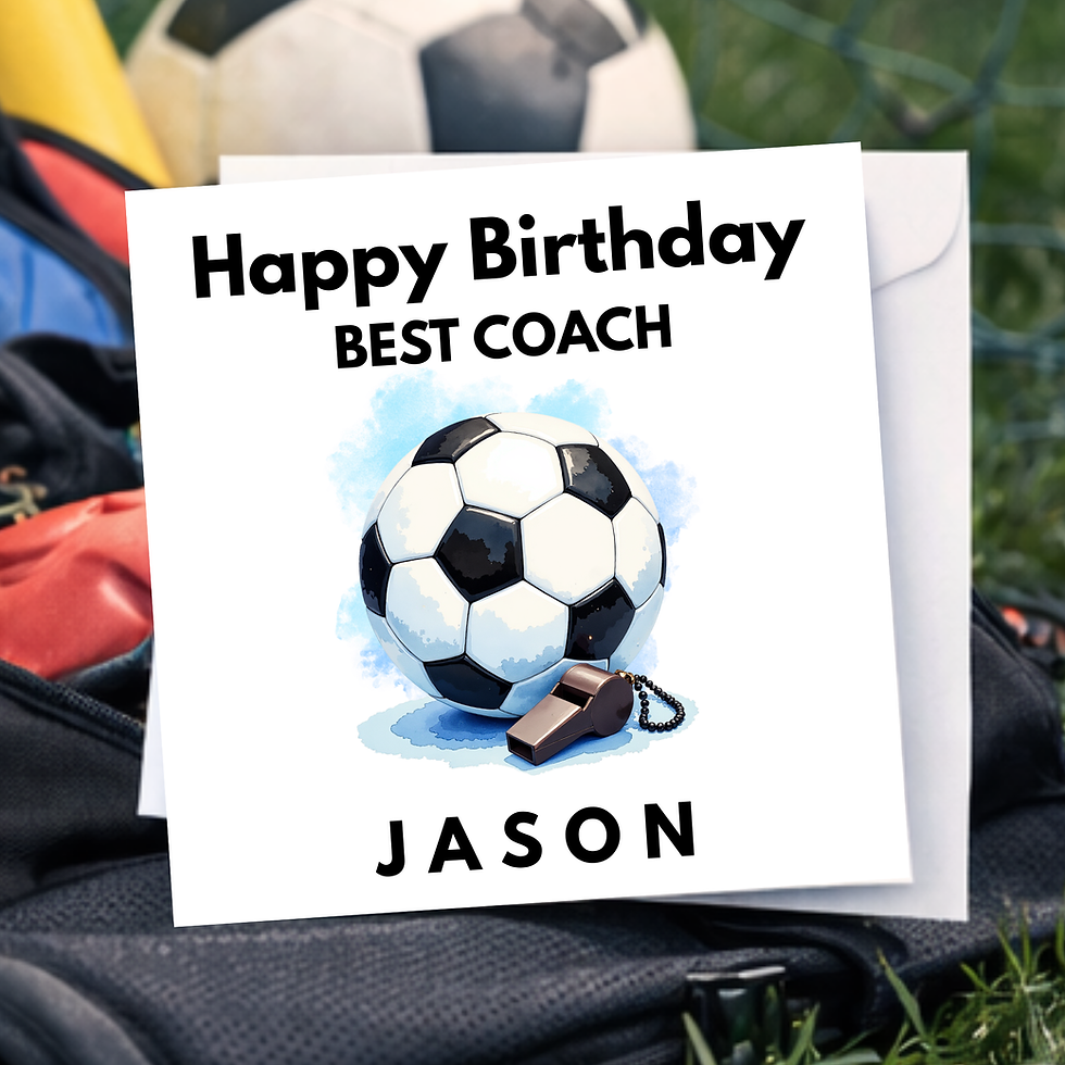 Thumbnail: Personalised Football Coach Thank You Card