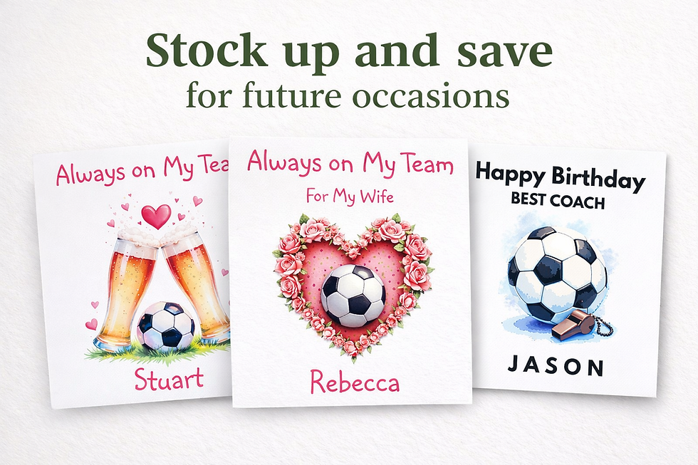 Thumbnail: Personalised Football Coach Thank You Card – Soccer Ball and Whistle Design