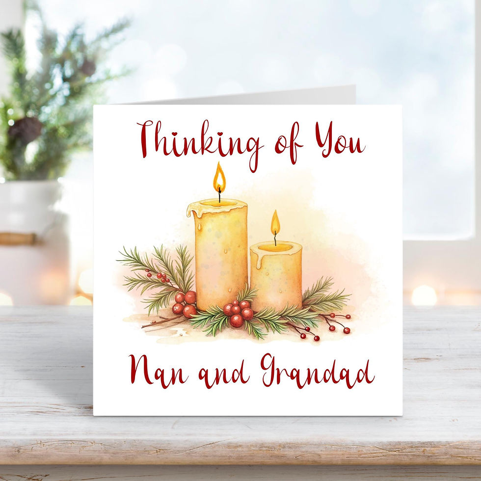 Personalised Nan and Grandad Christmas Card | Thinking of You Candle Design
