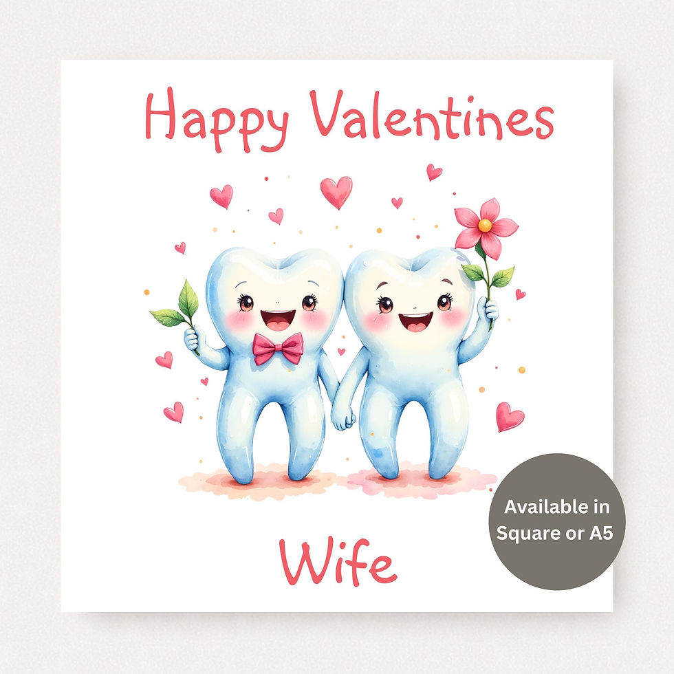Personalised Dentist Valentine’s Card – Happy Valentines Cute Tooth Couple