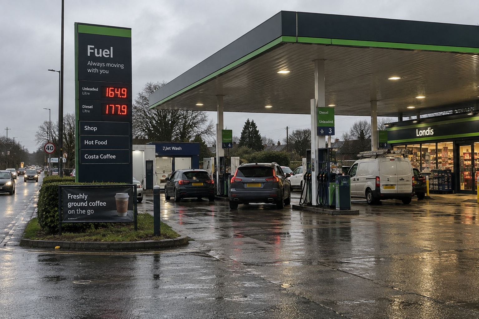 fuel petrol station in UK