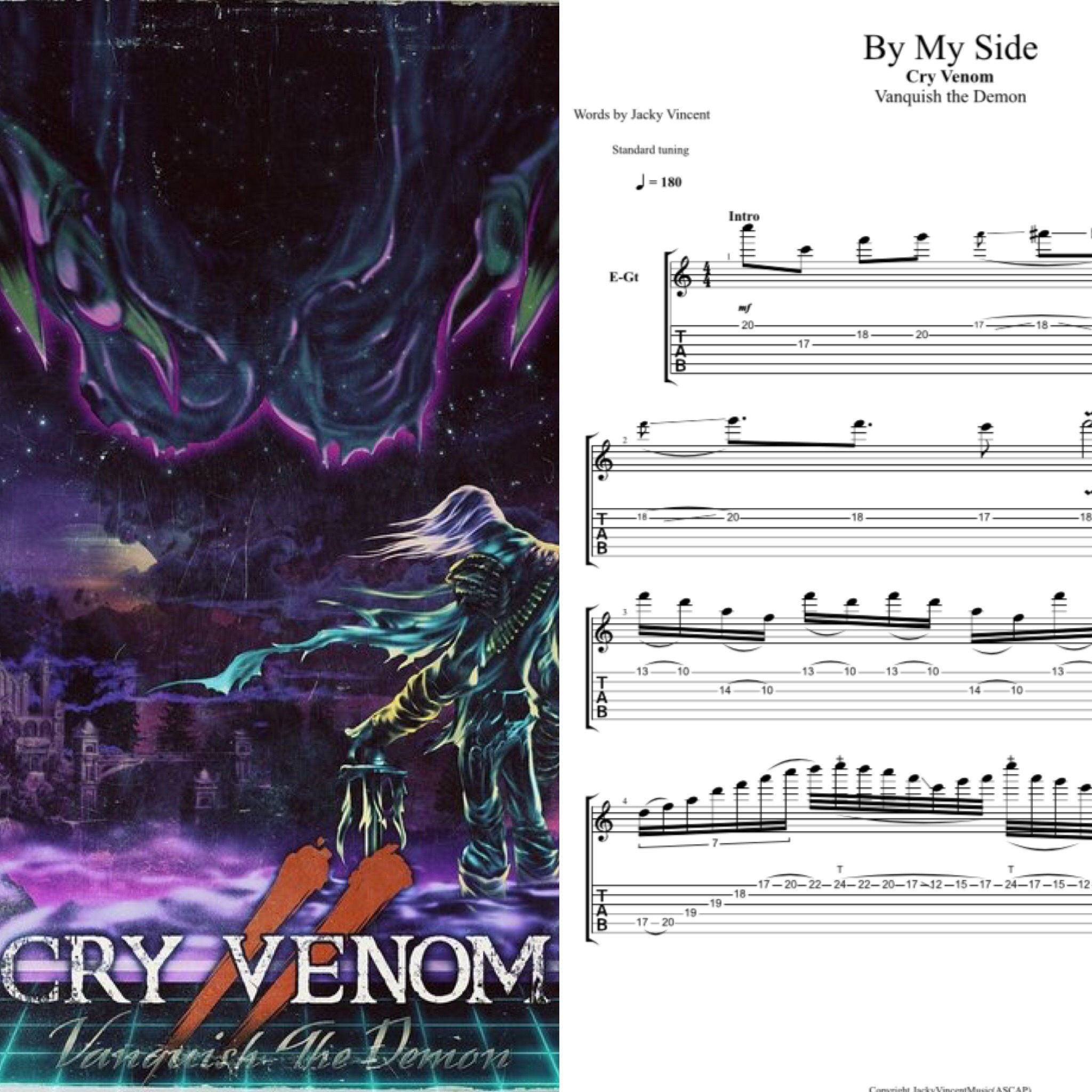 Cry Venom 'Vanquish the Demon' Complete Guitar Tablature.