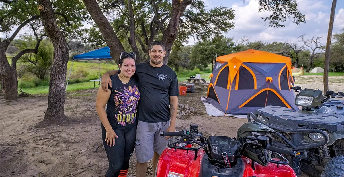 Family in Improved Electric Tent Site