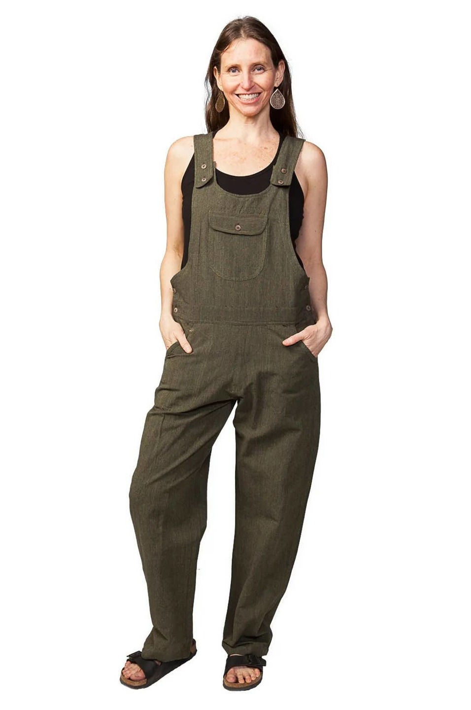 Ella Overalls: Olive, M