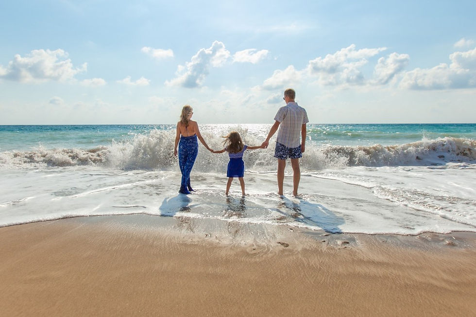 family on a beach