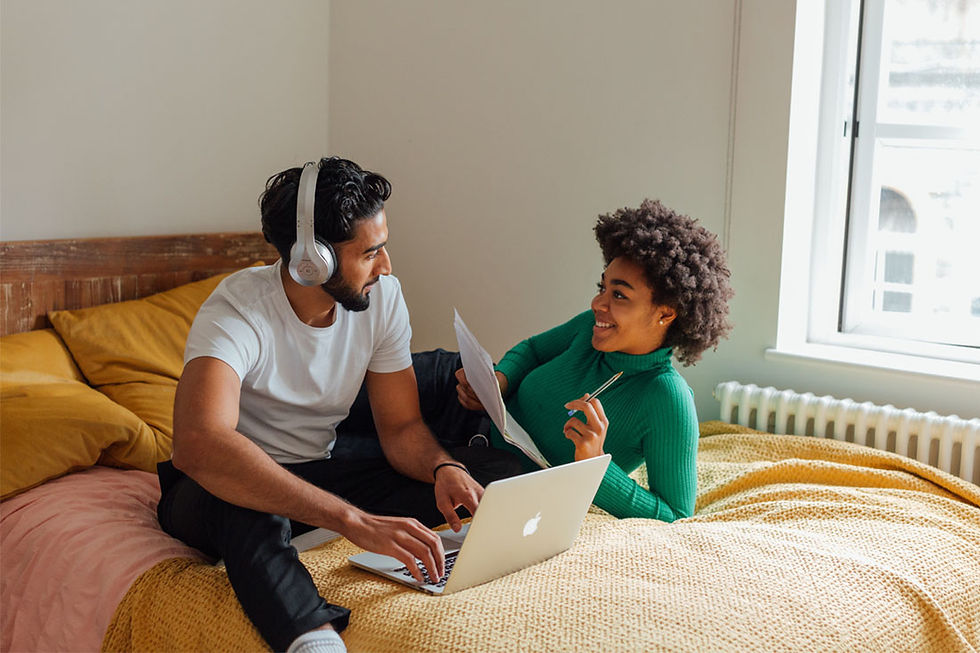 two people setting new Financial year goals