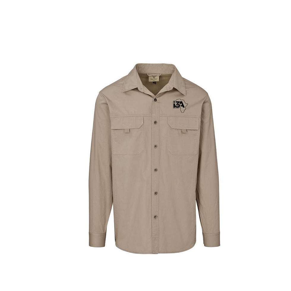 i3A Men's Outback Shirt Long Sleeve -Khaki