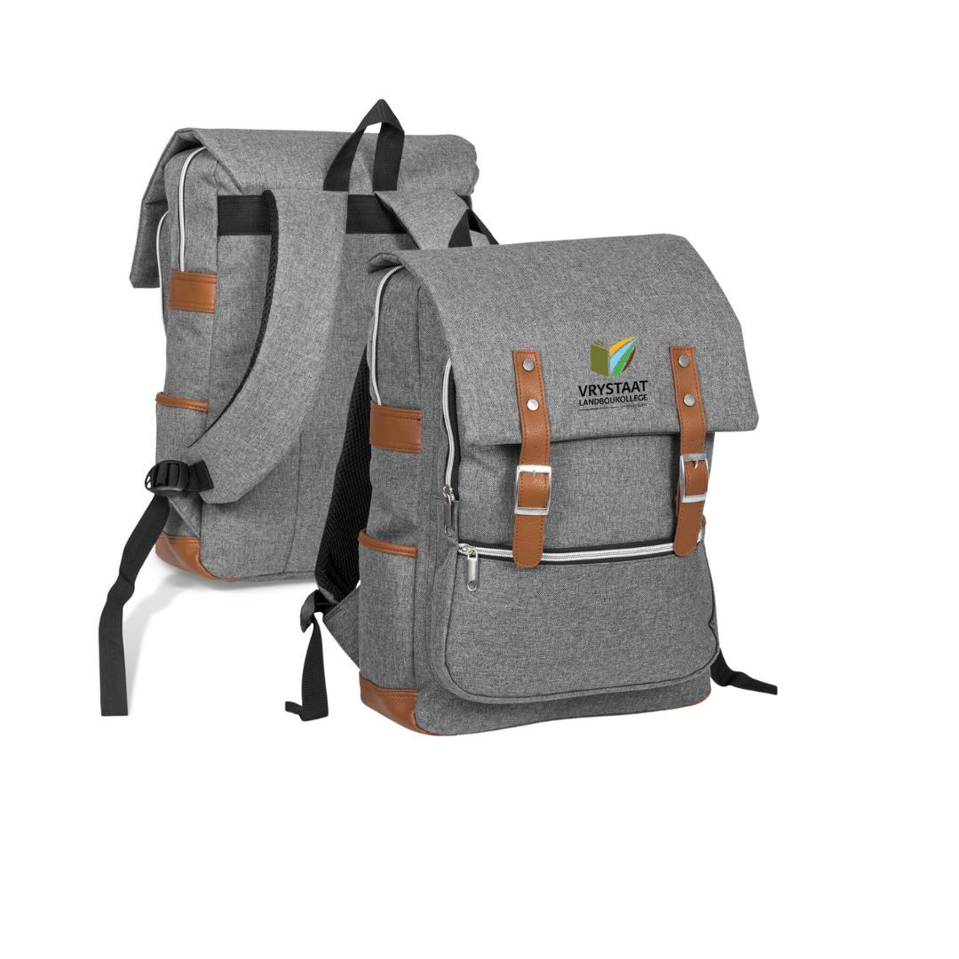 VSLK Laptop Backpack 001 - Grey and Brown