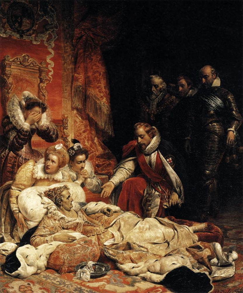 'The Death of Elizabeth I, Queen of England'; Paul Delaroche, 1828 ©Louvre Museum