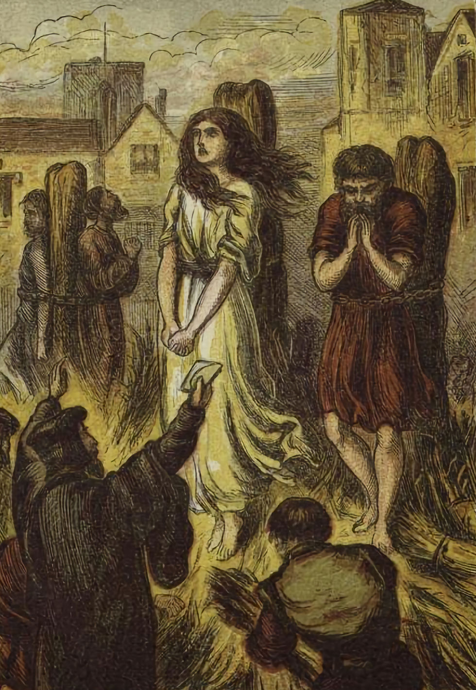 'Martyrdom of Anne Askew' from Foxe's Book of Martyrs, pub. 1869 © The New York Public Library