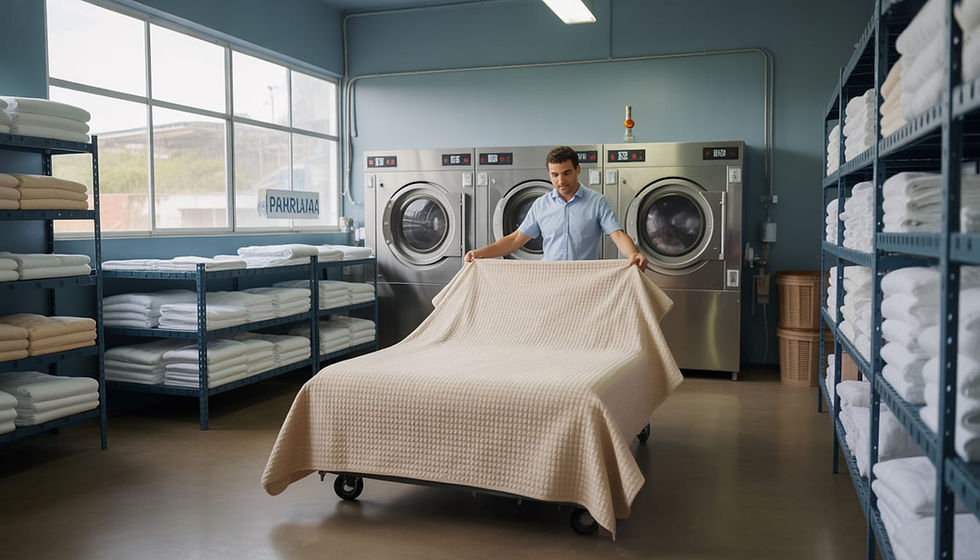 Lavanderia pode higienizar roupas de cama? Sim — e faz diferença na sua saúde