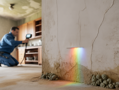 Trincas, umidade e mofo: caça vazamento identifica a origem