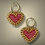 Thumbnail: HT Red Hearts - surgical steel hoops with embroidered hearts