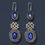 Thumbnail: Lazuli Blue Large - beadwork earrings with semiprecious stone