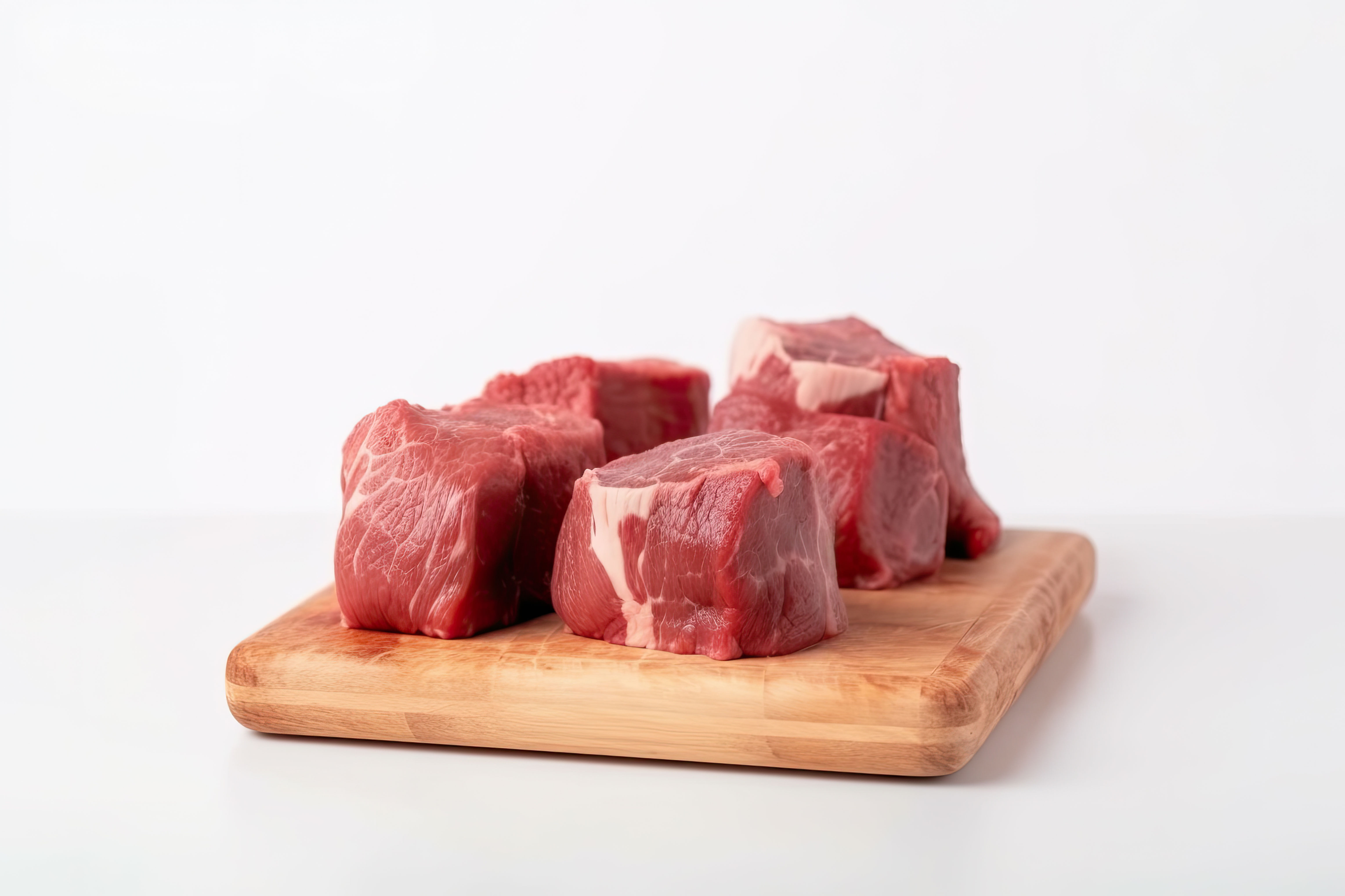 Pieces raw sirloin meat