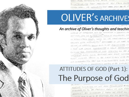 Attitudes of God (Part 1): The Purpose of God