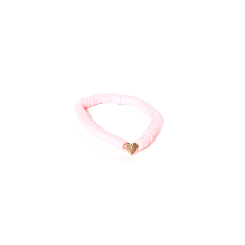 Thumbnail: Beaded Bracelet - Soft Clay Collection – blush pink and gold.