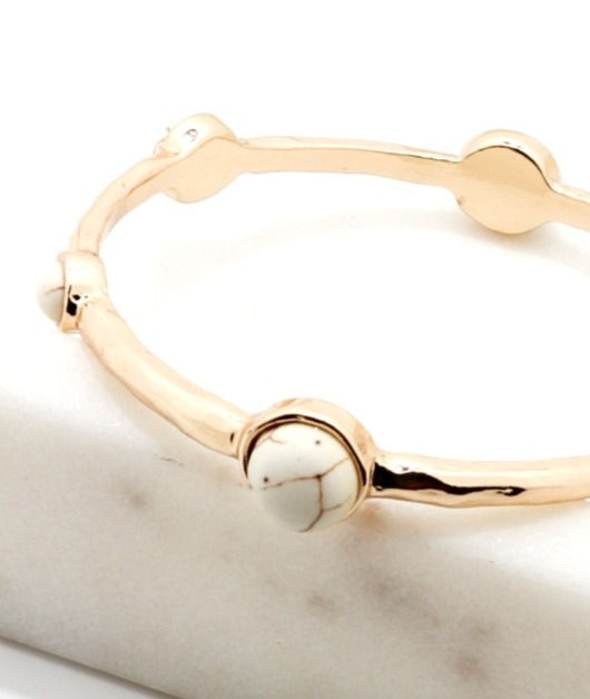 Thumbnail: Creamy Natural Stone Chunky Bangle