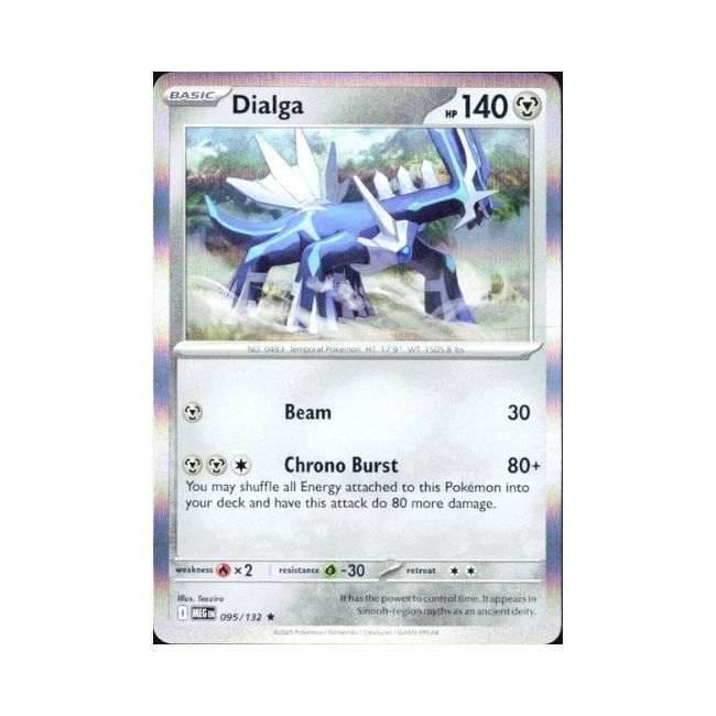 Pokemon card Basic Dialga Beam make 2025 095/132 R Teeziro Metal HP140