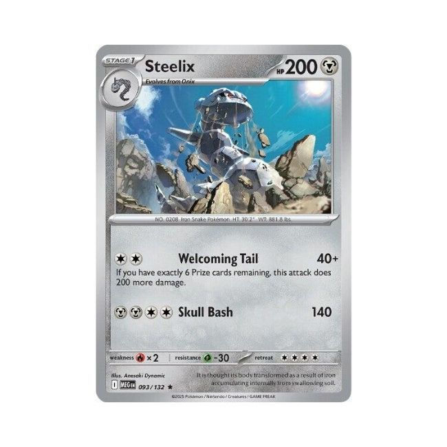 Pokemon Card ST1 Steelix Skull Bash make2025 093/132R AnesakiDynamic Metal HP200