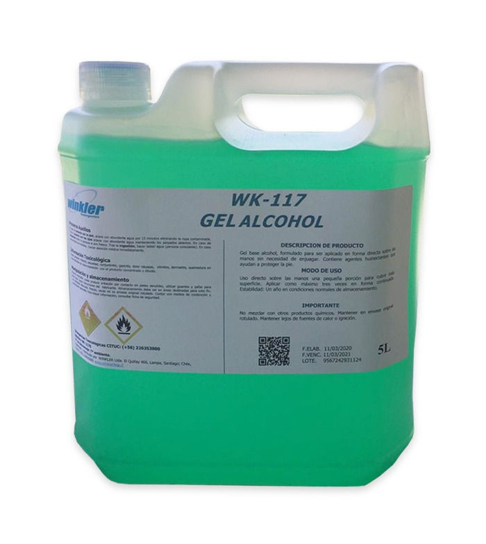 Alcohol Gel Bidón 5 Lts Reg. ISP