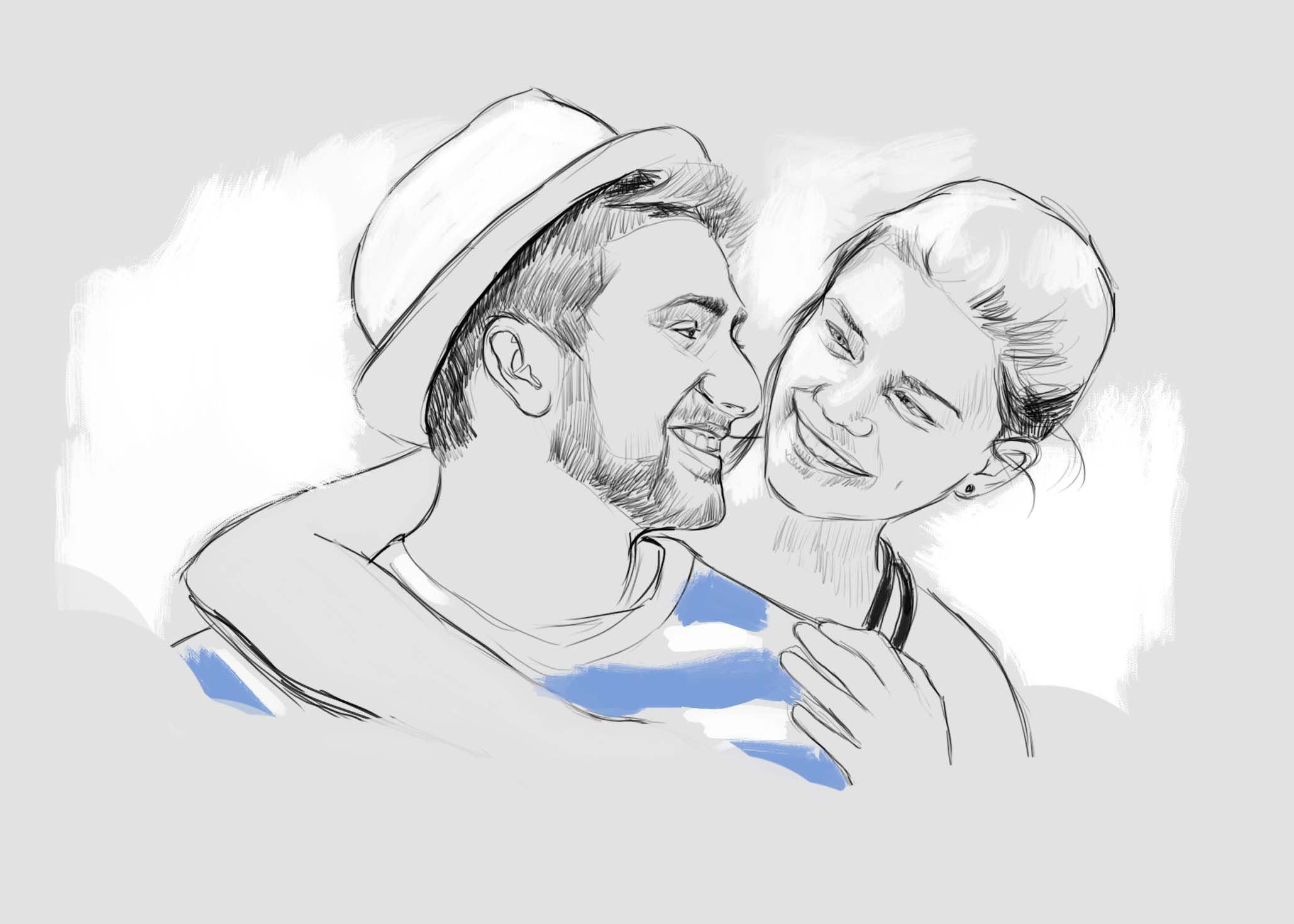 pareja blanco y negro personalizada