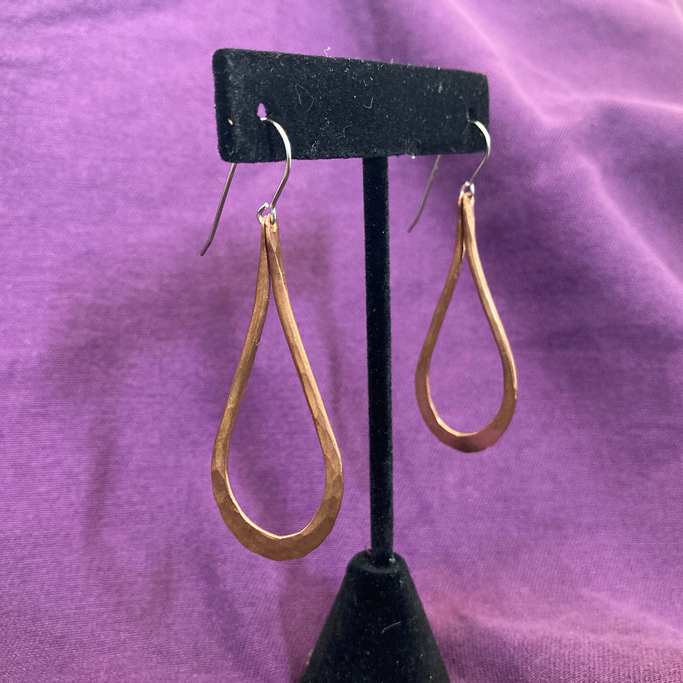 Teardrop Copper Earrings