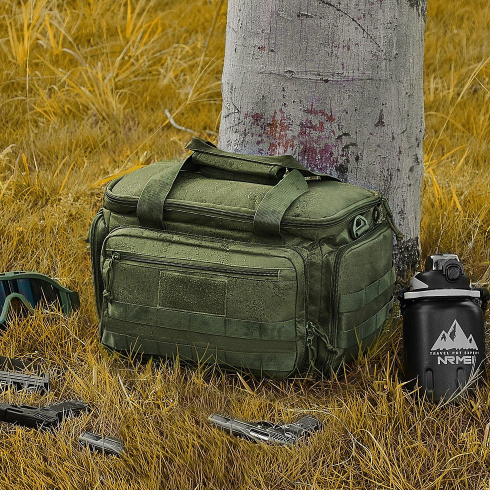 Thumbnail: VEVOR Range Bag for 4 Pistols Tactical Gun Range Bag Single Shoulder Strip Green