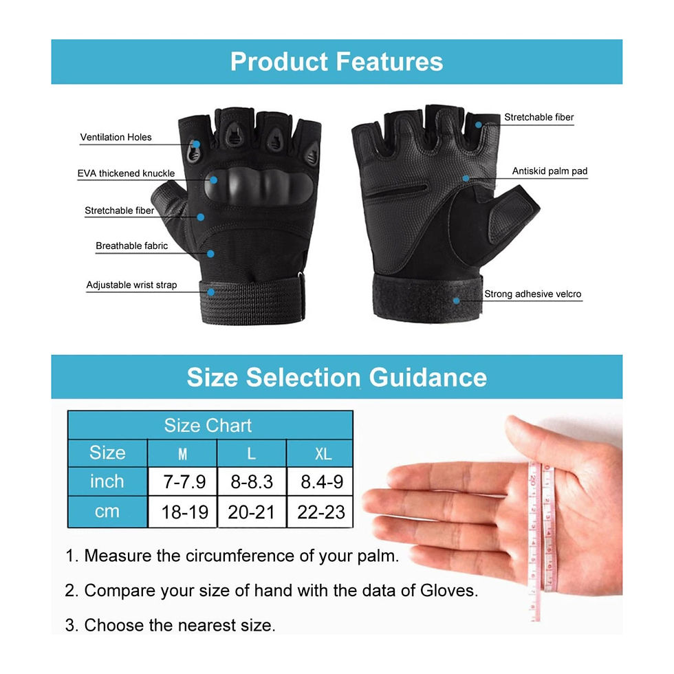 Thumbnail: Tactical Fingerless Airsoft Gloves for Outdoor Sports, Paintball, and