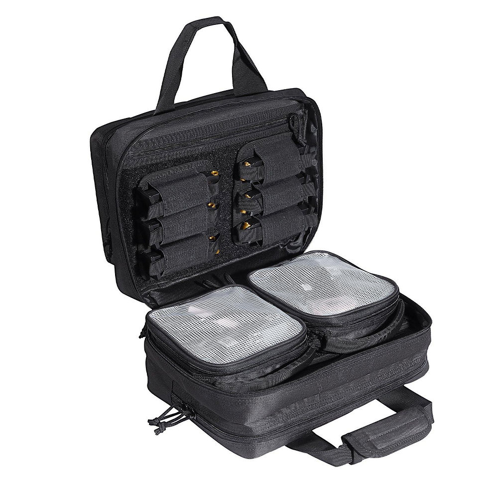 Thumbnail: VEVOR Tactical Pistol Backpack with 2 Pistol Cases, Gun Range Backpack with 6x