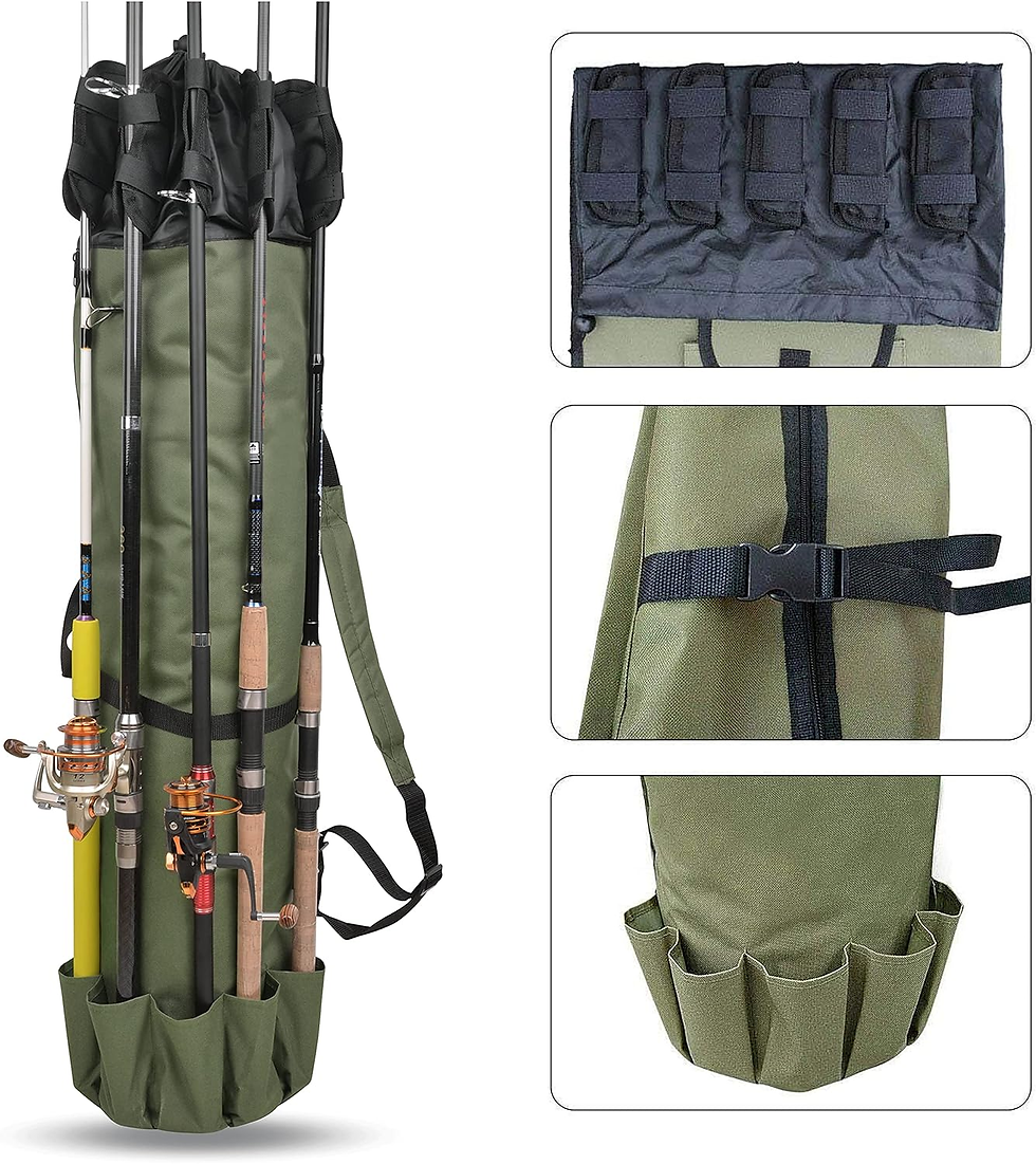 Thumbnail: Fishing Rod Bag Pole Holder, Portable Fishing Rod Case Carrier Canvas Pole Stora