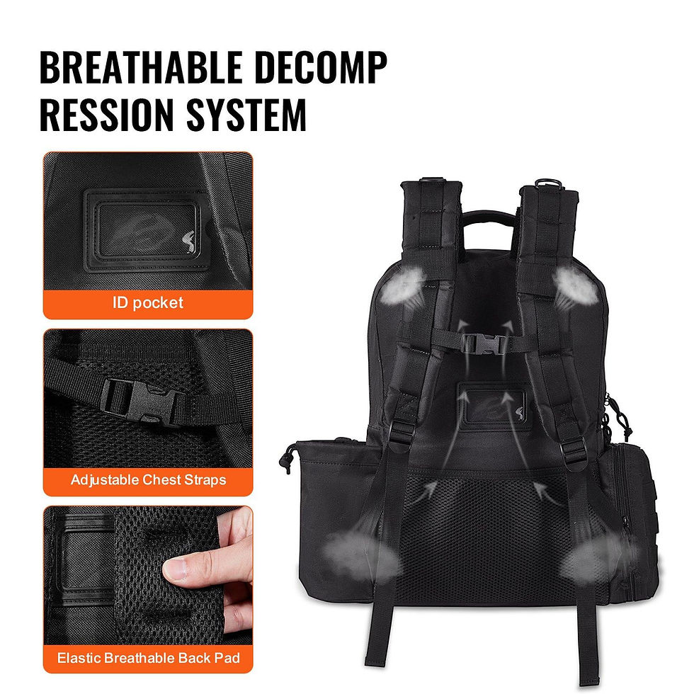 Thumbnail: VEVOR Tactical Range Backpack for 6 Pistols Gun Backpack Black