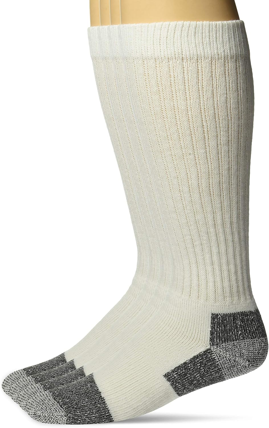Men'S Tall Cotton Rib Mid Calf Work Boot Socks 4 Pair Pack