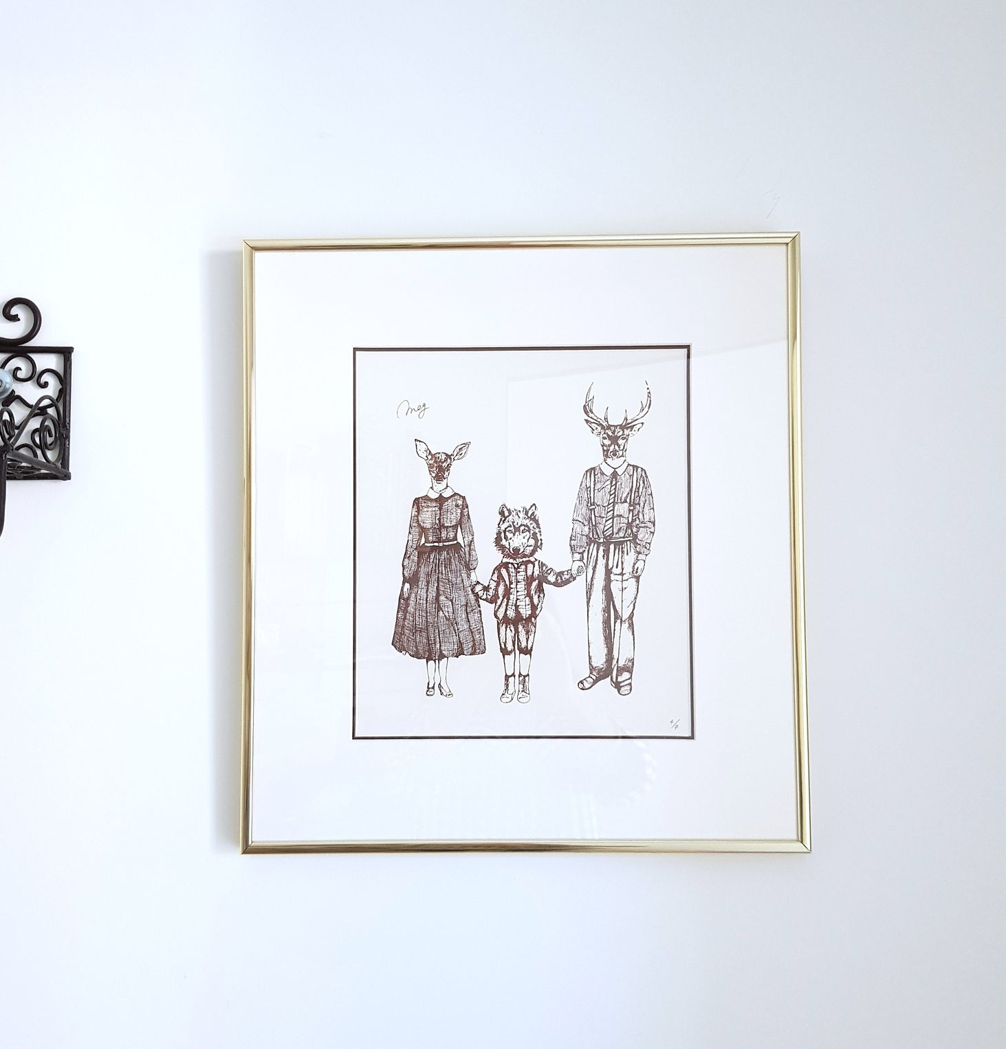 Sérigraphie artisanale sans cadre _ Loup