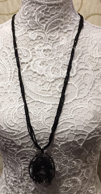 Long black chain necklace clearance