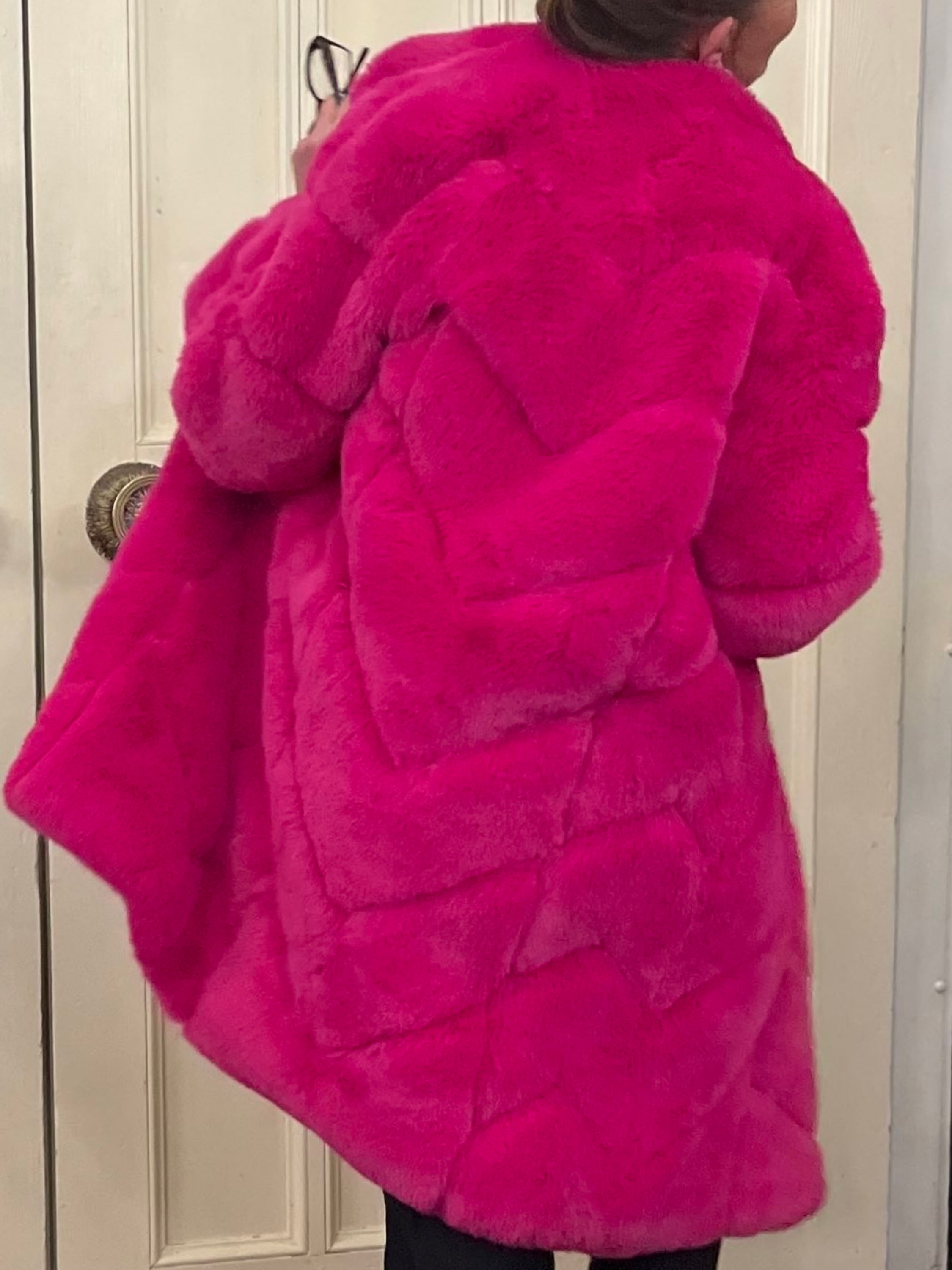 Hot Pink Faux Fur Coat