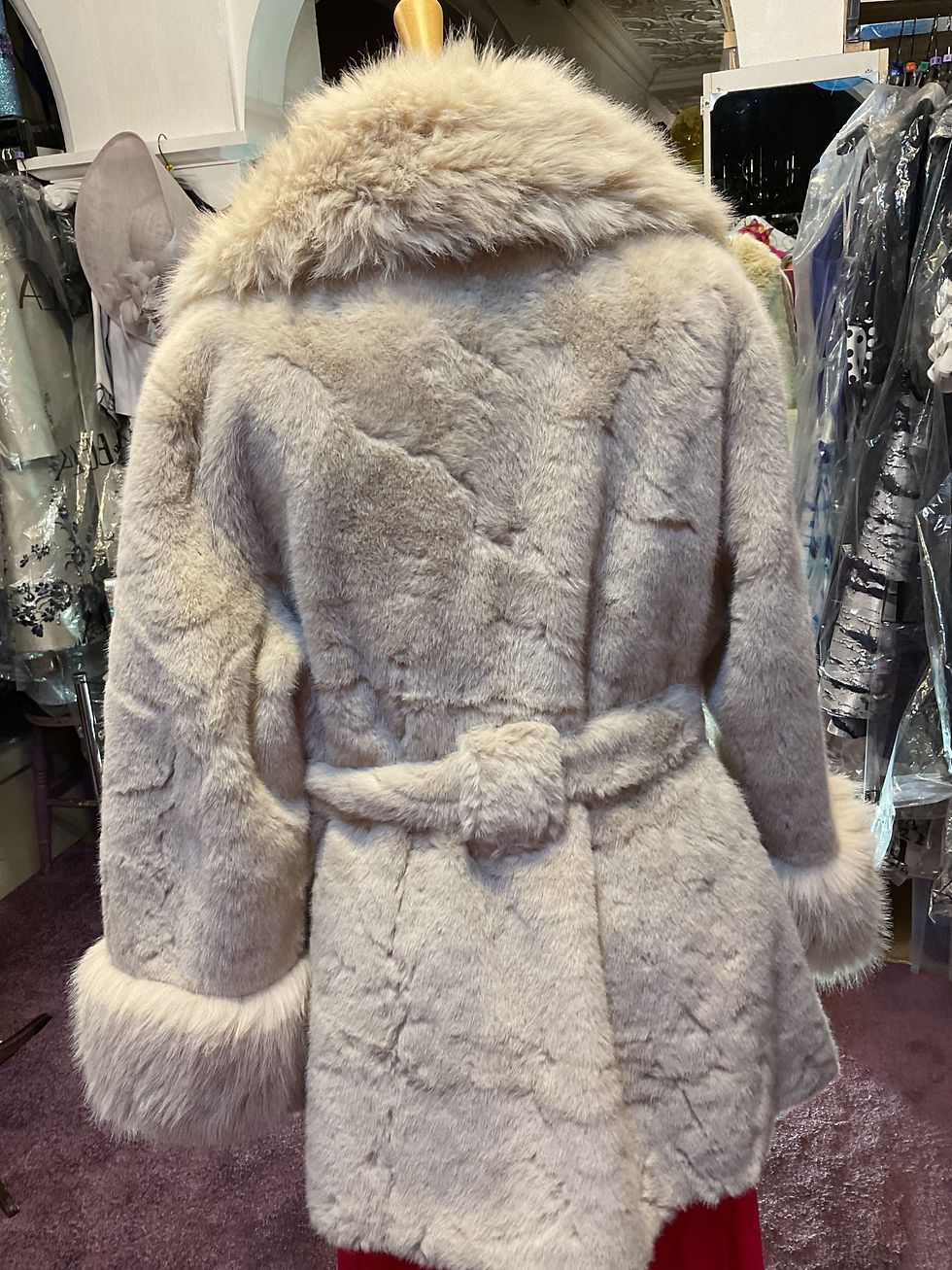 Thumbnail: Faux fur tie belt jacket, 