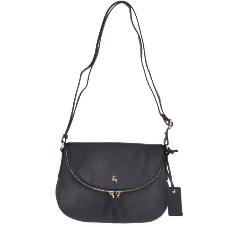Thumbnail: Navy Leather Shoulder Bag