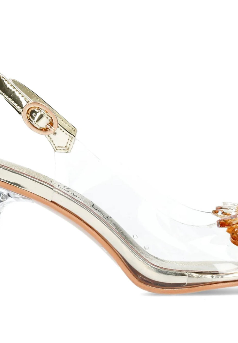 Thumbnail: Laura Vita clear and crystal sling back sandal 