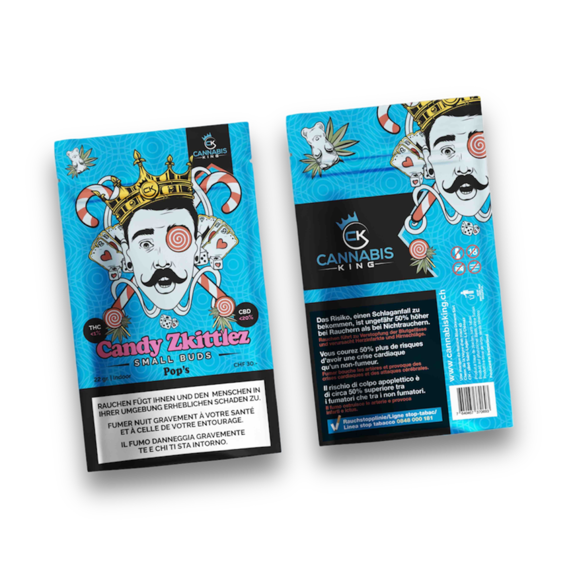 Candy Zkittlez Indoor CBD Pop's (kleine Blüten) by Cannabis King - 22g