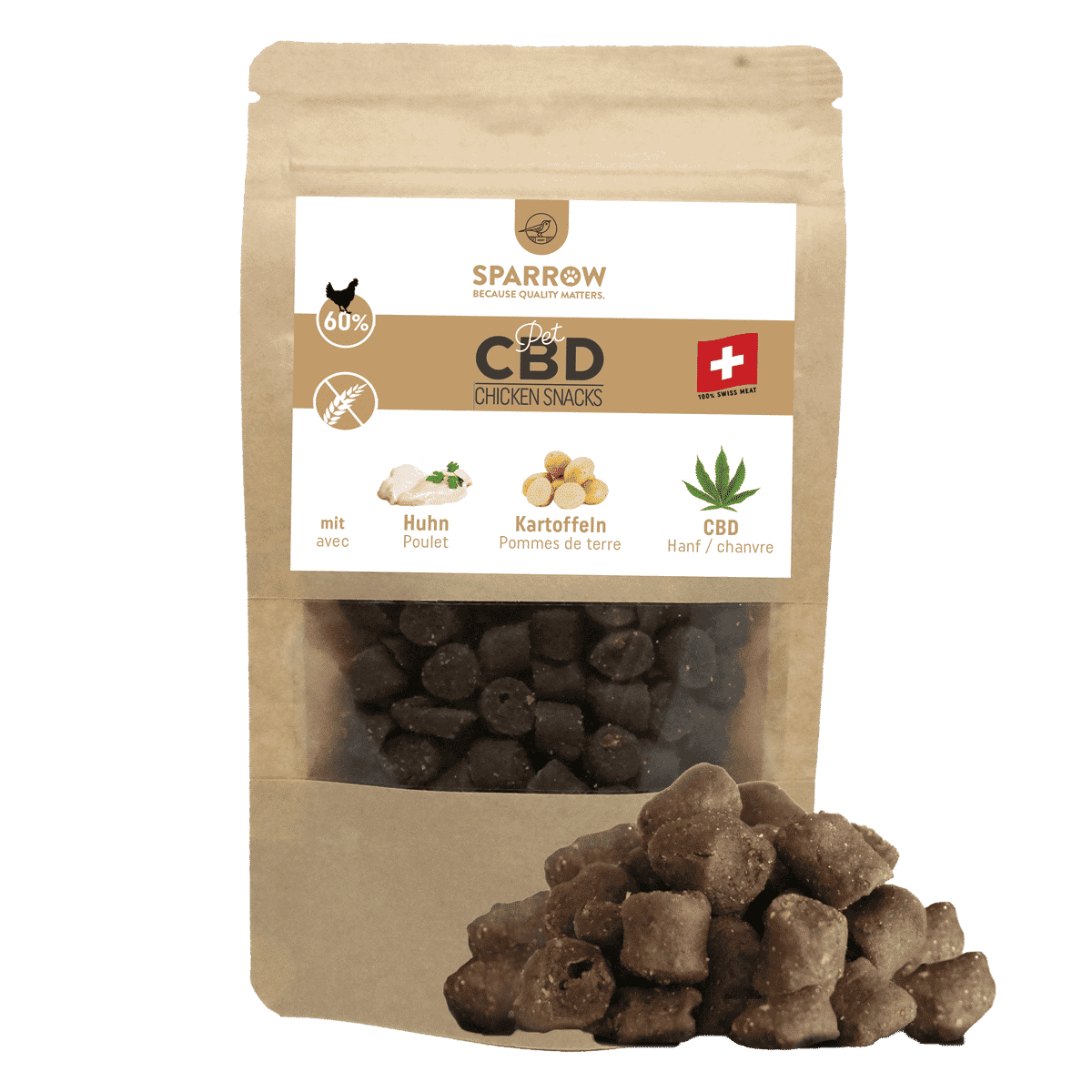 Sparrow Chicken Snacks with CBD - 70g CBD Dog Food
